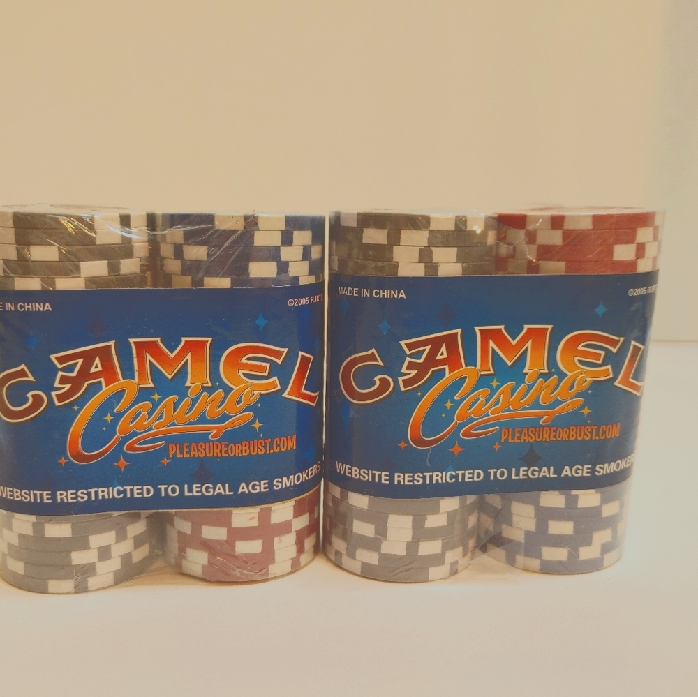 2 New Pkgs Camel Casino Poker Chips